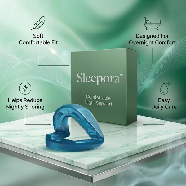 Sleepora anti-snoring mouthpiece with product box